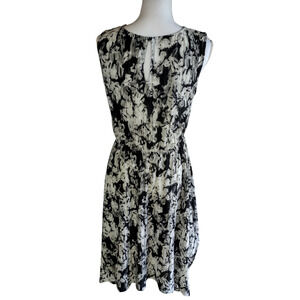 Simply Vera Wang Womens Black & White Sheer Over Sleeveless Summer Dress Medium